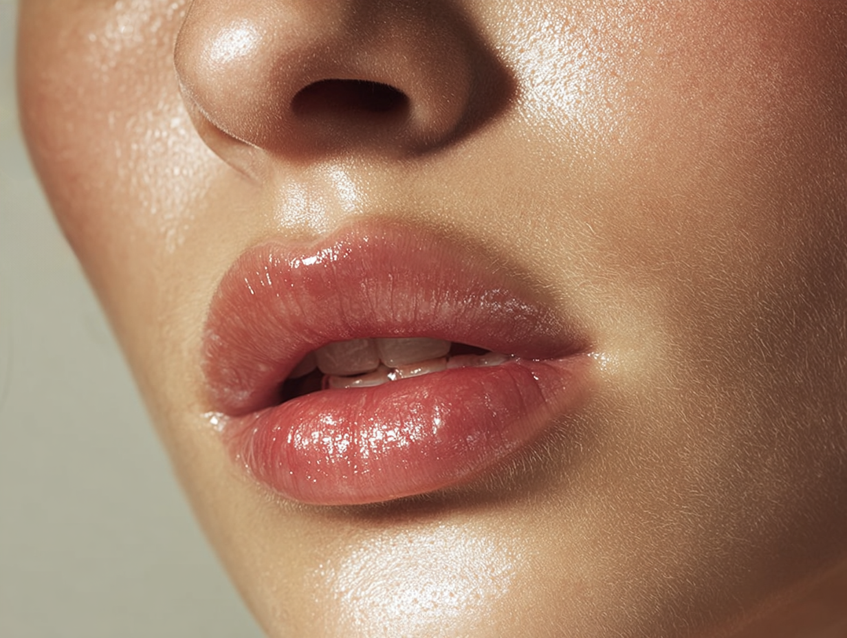 AI-generated beauty close-up — glossy lips and dewy skin, editorial beauty photography, MidjourneyAI-generated beauty close-up — glossy lips and dewy skin, editorial beauty photography, Midjourney